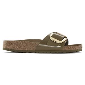 1024141-dames-muiltjes-birkenstock-madrid-big-buckle-natural-leather-patent-hoogglans-moddergroen