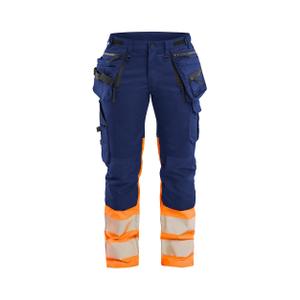 703011498953-7030-werkbroek-met-hoge-zichtbaarheid-en-stretch-voor-dames-blaklader-marine-oranje