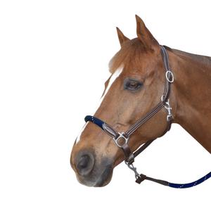 119522-marron-marine-lederen-paardenhalster-met-touw-canter-bruin-navy