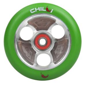 ch-wh1263-rubber-scooterwiel-met-aluminium-naaf-chilli-groene-100-mm