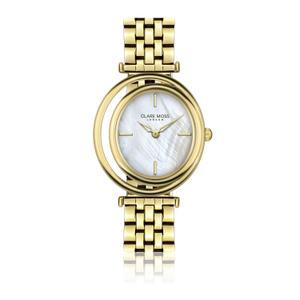cmc7-b094g-vrouwenhorloge-clare-moss-clare-pearl-link-gold-mop-34-mm