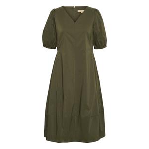 50109184-180521-dames-v-hals-jurk-culture-antoinet-gebrande-olijf