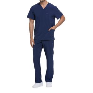 dke645-navy-t-shirt-met-v-hals-dickies-medical-marineblauw