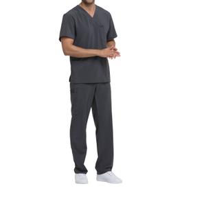 dke645-pewter-t-shirt-met-v-hals-dickies-medical-tin-grijs
