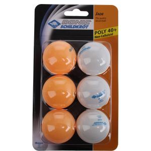 608509-tafeltennisbal-donic-schildkrot-jade-poly-40-mixed-x6-wit-3-oranje-tu