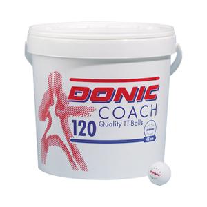 550222220-emmer-met-120-tafeltennisballen-donic-coach-p40-40-mm-wit-tu