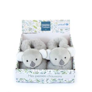 dc3997-pantoffels-met-rammelaar-doudou-compagnie-unicef-koala-grijs-0-6-maanden