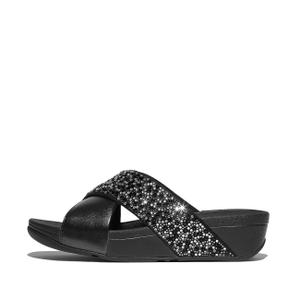 je2-090-vrouwenslippers-fitflop-lulu-crystal-mix-metallic-cross-zwart