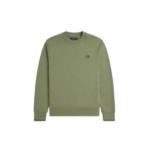 fpm7535-x88-sweater-met-ronde-hals-fred-perry-olijf-munt