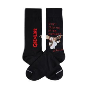 jl0712-black-sokken-jimmy-lion-gremlins-warning-zwart