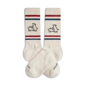 jl0762-beige-sokken-jimmy-lion-athletic-keith-haring-two-dogs-beige