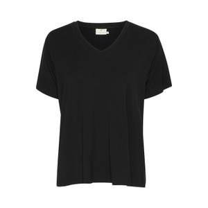 10508581-100121-dames-t-shirt-met-v-hals-kaffe-frida-zwart-diep