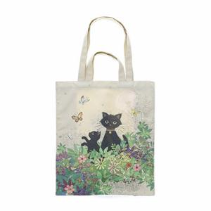 saccr34h02-rechthoekige-canvas-draagtas-kitten-tuin-kiub-bug-art-wit-zwart-groen-tu