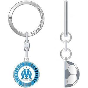 163oma601bal-metalen-sleutelhanger-halfbal-om-blauw-wit-8-5x18-5-cm