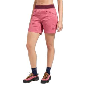 zacs040-p13r25-damesshort-la-sportiva-roots-roze-bay-rode-hout
