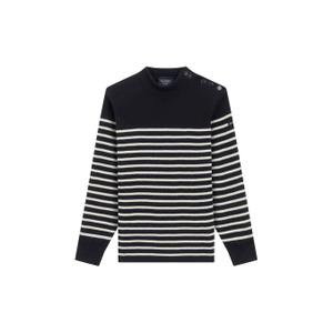 92012m-109-gestreepte-ronde-hals-trui-le-minor-marine-ecru