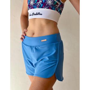 shotur-damesshort-les-poulettes-fitness-turkooisblauw