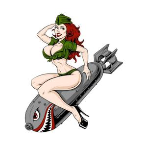 169662-motorfiets-stickers-lethal-threat-pin-up-bombe-groen-grijs-60x80-mm