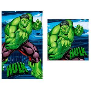 8435631300526-katoenen-badhanddoek-marvel-hulk-x2-groene-30x50-cm