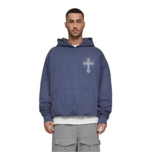 mjg11964-02428-oversized-sweatshirt-met-capuchon-mj-gonzales-heavy-grace-of-god-petroleumblauw
