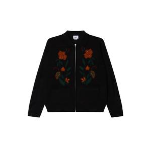 151010041blk-damesvest-met-rits-obey-floral-zwart