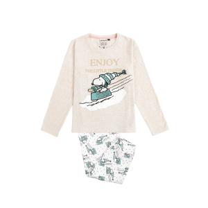 62456-0-000002-meisjes-pyjama-met-lange-mouwen-peanuts-let-it-snow-beige