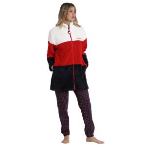 67119-0-000306-warme-lange-mouwen-damesrobe-peanuts-cold-snoopy-rood-wit-blauw