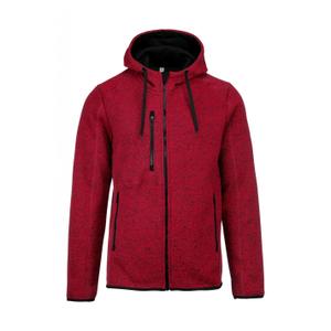 pa365-redmelange-sweatshirt-capuchon-met-rits-gevlekt-proact-rood-melange