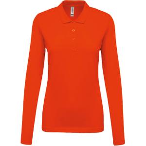 k257-orange-damespolo-met-lange-mouwen-kariban-pique-oranje