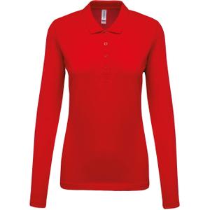 k257-red-polo-dames-met-lange-mouwen-kariban-pique-rood