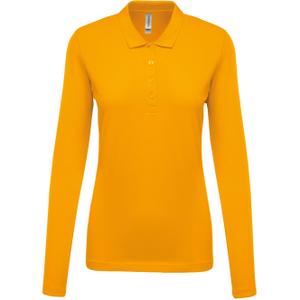 k257-yellow-polo-dames-met-lange-mouwen-kariban-pique-geel
