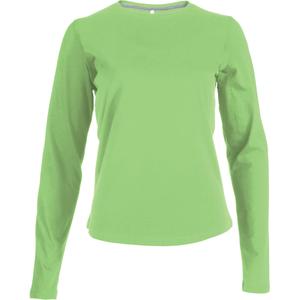 k383-lime-dames-t-shirt-met-lange-mouwen-kariban-col-rond-neongroen