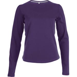 k383-purple-dames-t-shirt-met-lange-mouwen-kariban-col-rond-paars