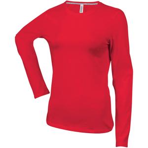 k383-red-dames-t-shirt-met-lange-mouwen-kariban-col-rond-rood