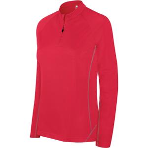 pa336-sportyred-dames-sweatshirt-proact-running-1-4-zip-lichtrood