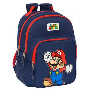 8412688557325-2-compartiment-rugzak-voor-kinderen-safta-super-mario-bros-blauw-32x15x42-cm