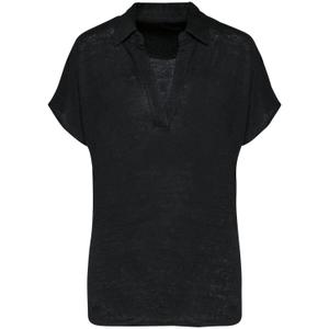 sp221-black-linnen-damespolo-spasso-zwart