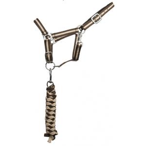lusl-marron-fonce-beige-dubbel-halster-leidtouw-t-de-t-donkerbruin-beige-shetland