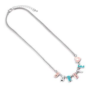 crt-bmn00002-hanger-en-halsketting-voor-dames-the-carat-shop-barbie-letter-name-zilver-blauw-roze-45-cm-12-inch