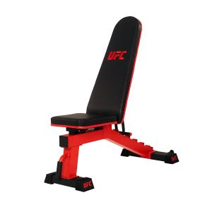 ufc-uhb-69843-gewicht-bank-ufc-deluxe-zwart-rood-133x51x131-cm